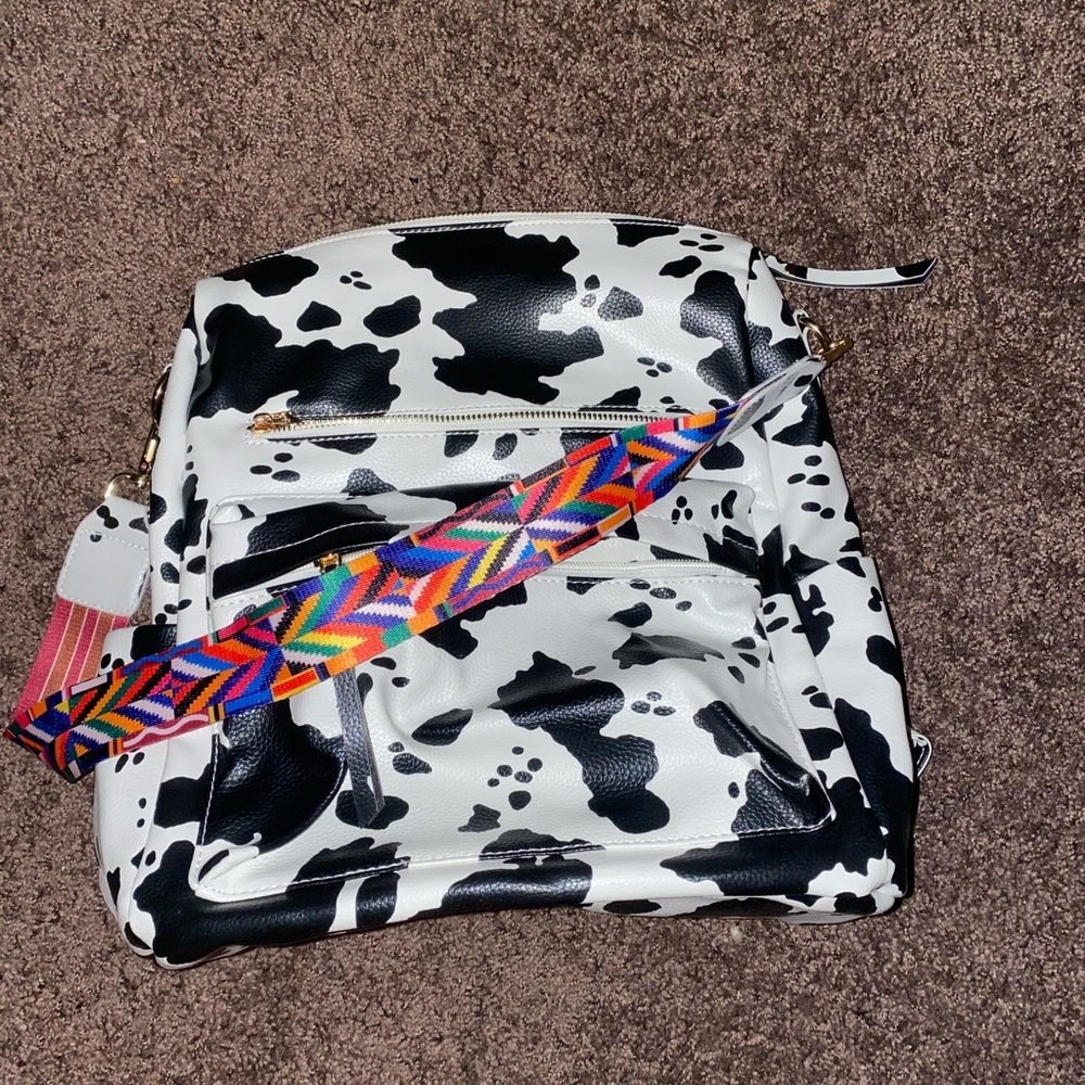 Cow print back bag/purse